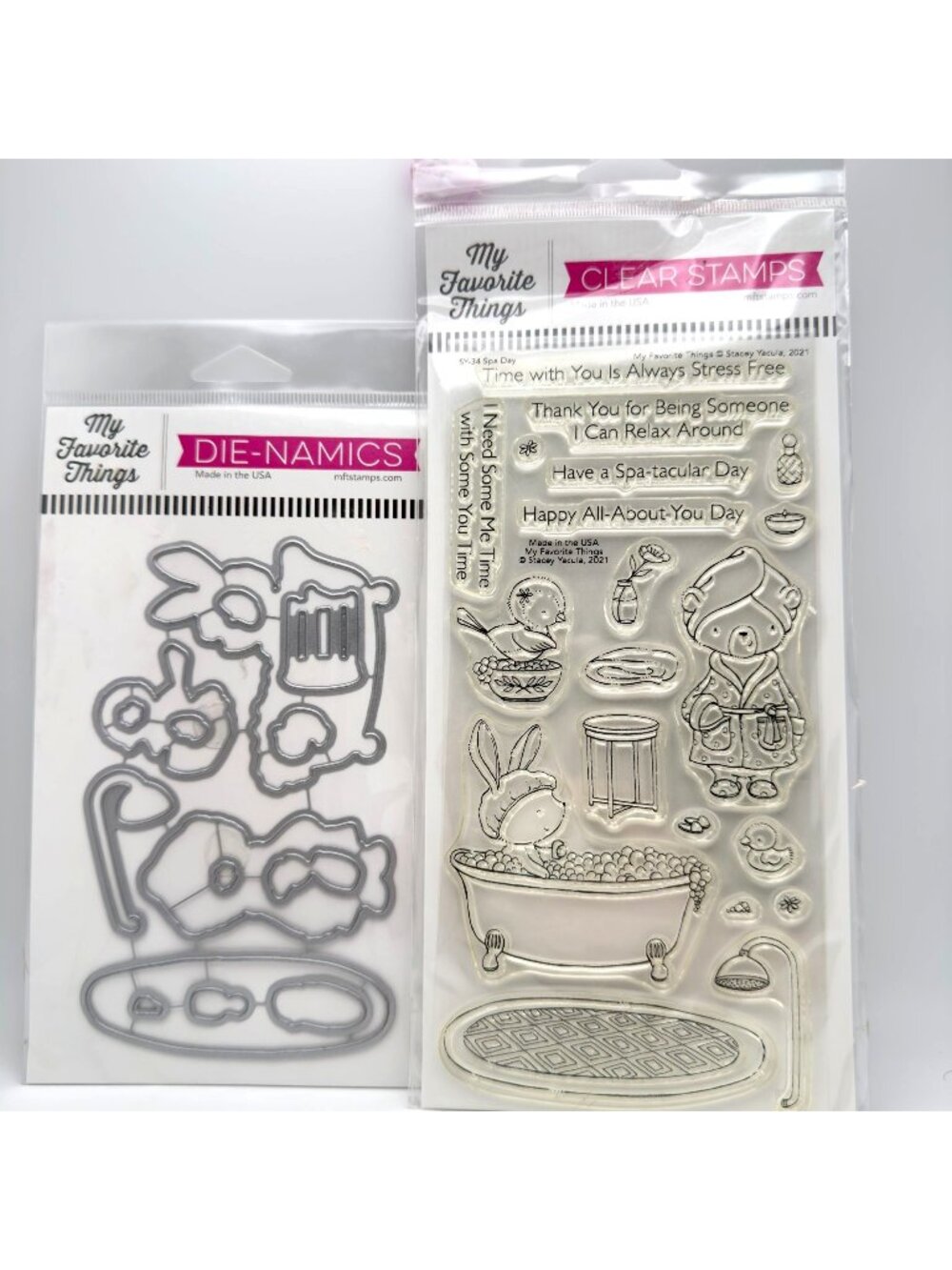 My Favorite Things Spa Day Clear Stamps & Die-Namics Die Set Made In USA 2021